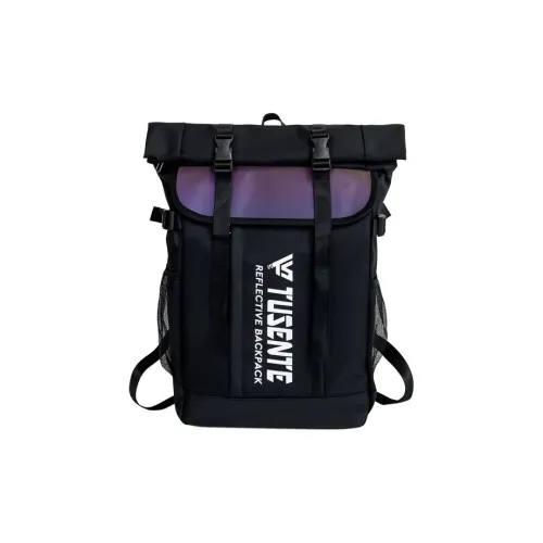 Yalu Nylon Backpack Unisex Black/Red/Dark Gray/Light Gray