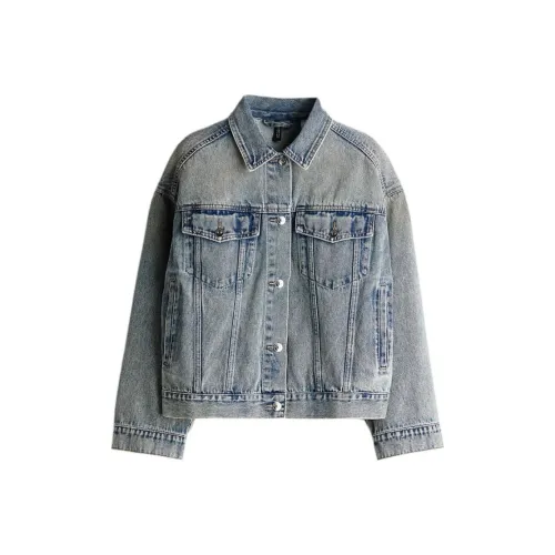 H&M New Year Denim Jackets Women's Light Blue