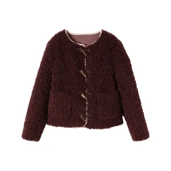 XIANGYING Velvet feel Coat Women's Ancora Red