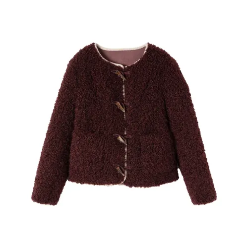 XIANGYING Velvet feel Coat Women's Ancora Red