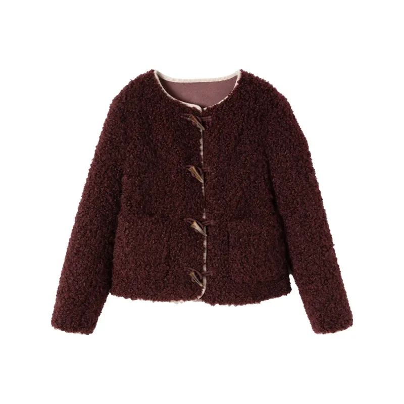 XIANGYING Velvet feel Coat Women's Ancora Red-0