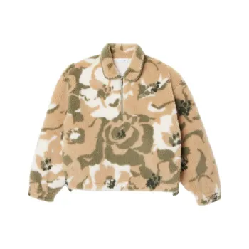 LACOSTE Velvet-feel Coat Women's Khaki