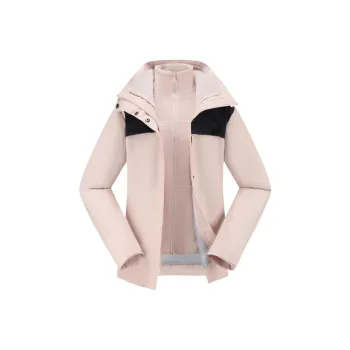 DECATHLON Waterproof, Abrasion Resistant, Thermal Windbreaker Jacket Women's Quartz Pink/Blue Black