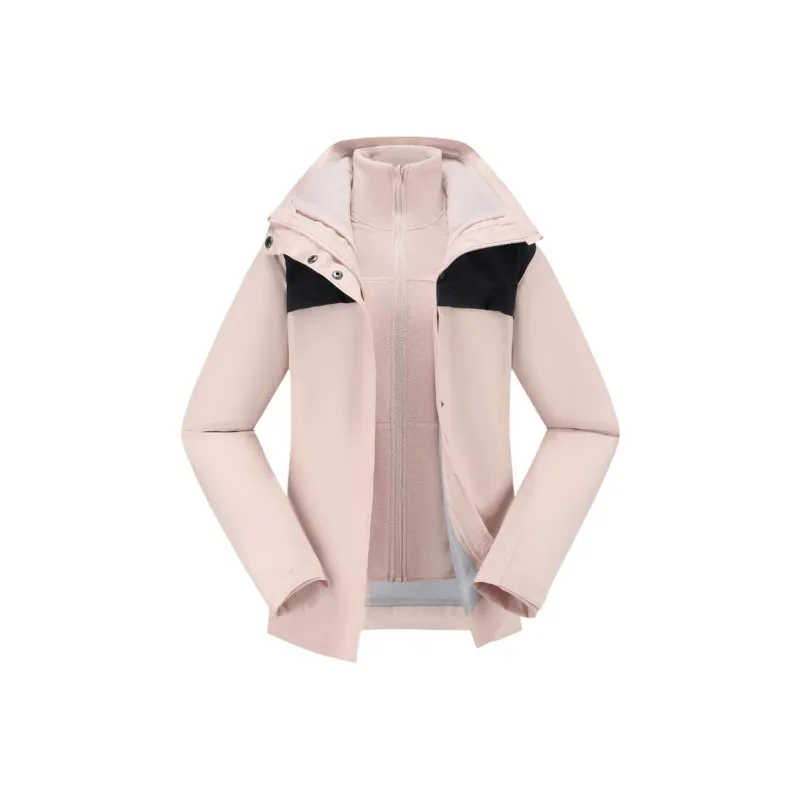 DECATHLON Waterproof, Abrasion Resistant, Thermal Windbreaker Jacket Women's Quartz Pink/Blue Black-0