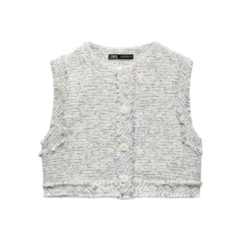 ZARA Vest Women's Nude/Sea Blue