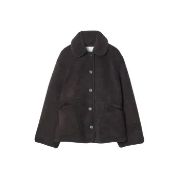 COS Velvet feel Coat Women's Dark Brown