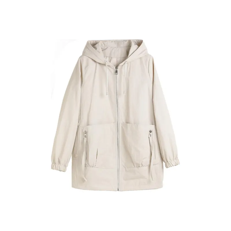 Hang Yi Court Baseball Jacket Women's Beige-0