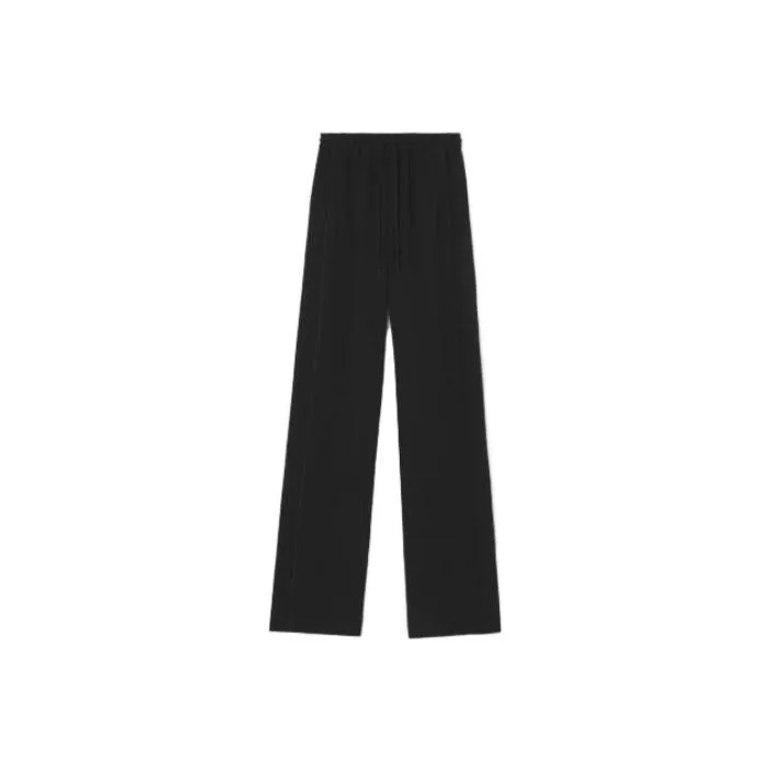 Burberry Viscose Wide Leg Trousers 'Black'-0