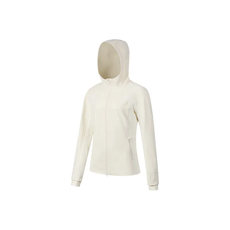 Saucony Breathable Lightweight Windbreaker Jacket Women's Oatmeal White-0
