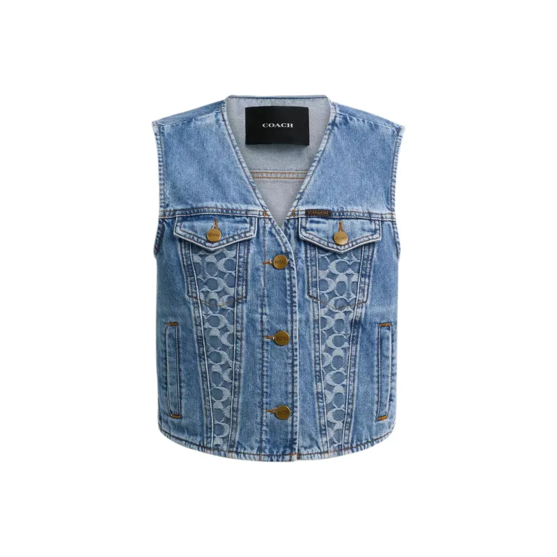 COACH Vests Women's Blue-0