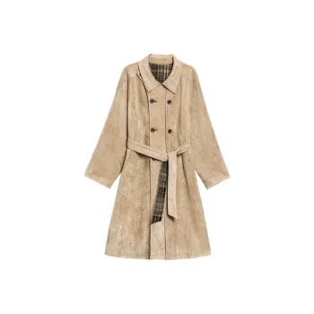 DEAR DEER PUFF Trench Coat Women's Khaki
