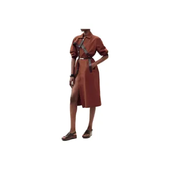 HERMES Leather Jacket Women's Brown