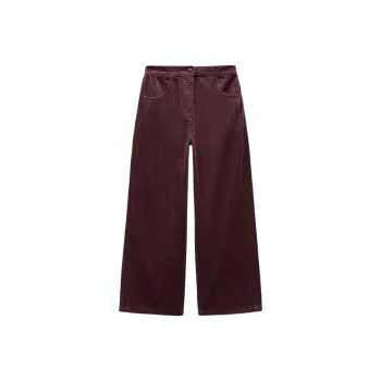 ZARA ZW Series Casual Pants Women's Burgundy