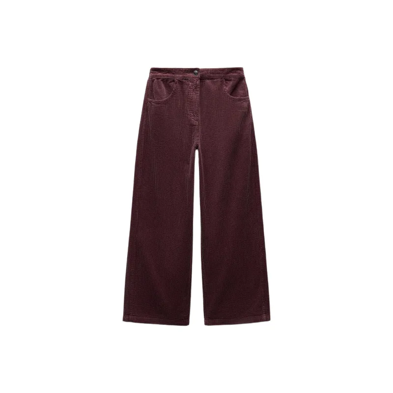 ZARA ZW Series Casual Pants Women's Burgundy-0