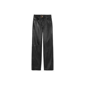 VERSACE Straight-leg Leather Trousers