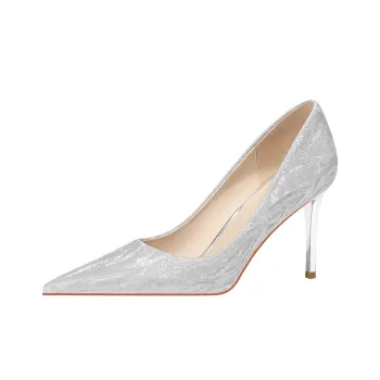 Lan Miao Slim Heel High Heels Women's Silver