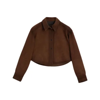 Massimo Dutti Leather Jacket Women's Brown