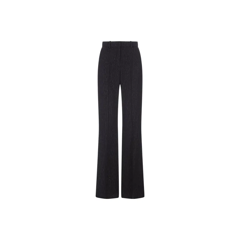 BALMAIN High Waist Lurex Striped Trousers-0