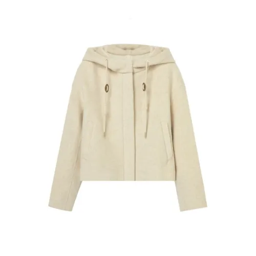 E.land Coats Women's Ivory/white