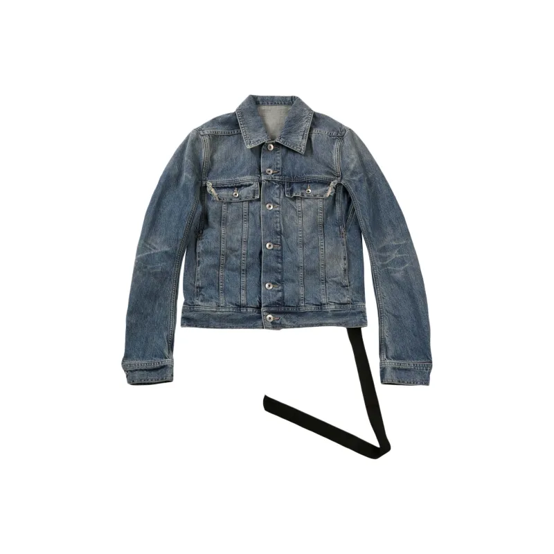 Rick Owens DRKSHDW Giacca Denim Trucker Jacket 'Washed Indigo'-0