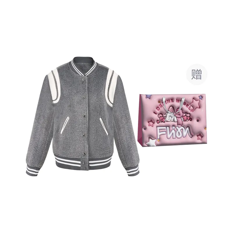 FLIM Baseball Jacket Women's Gray-7