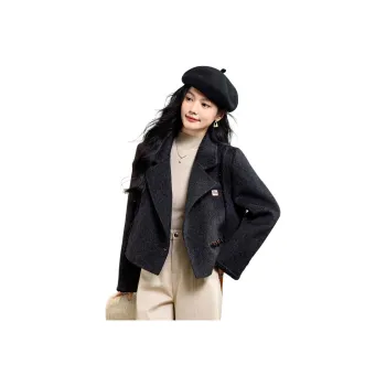 CARBAMMI Coats Women's Black Dark Gray