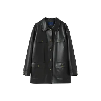 3COLOUR Leather Jacket Women's Classic Black