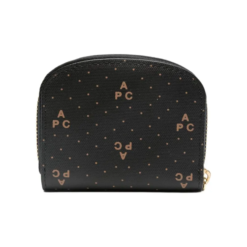 A.P.C Cotton With Polyurethane Wallet Women's Black-1