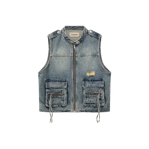 NO ONE ELSE Vest Unisex Medium Denim Blue