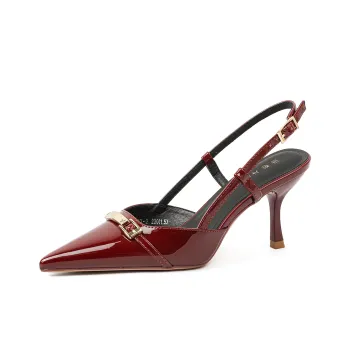 Lan Miao Slim Heel High Heels 7cm Women's Burgundy