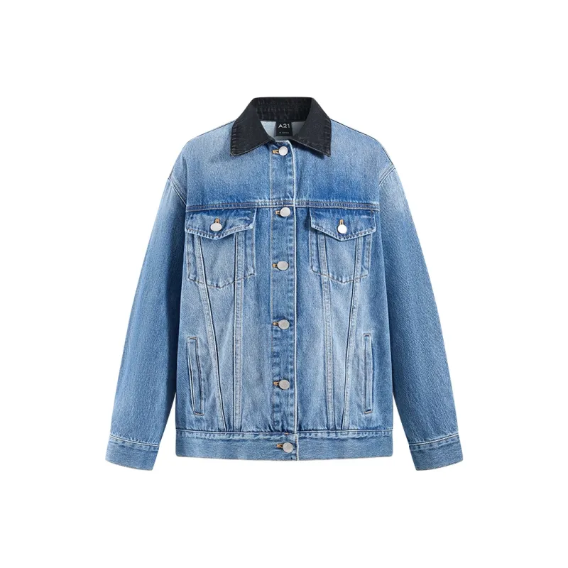 A21 Denim Jackets Women's Light Blue-0