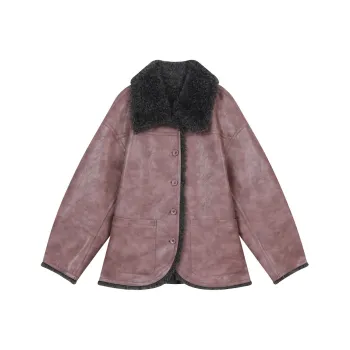 ELF SACK Coat Women's Vintage Gray Pink