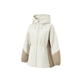 LiNing Comprehensive Training Collection Fitness Collection Trench Coat Women's Silver Birch Gray/Coffee Foam Brown