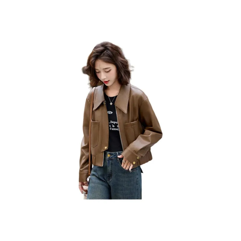 Yi Mengyuan Leather Jacket Women's-0
