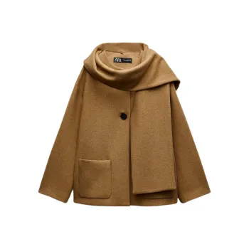 ZARA Coats Women's Gold Brown