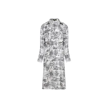 BESIONIA SS23 Trench Coat Women's White Pattern