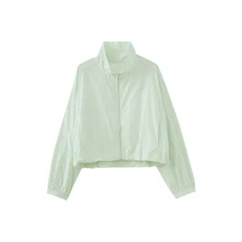 SHUIYUNJIAN Drawstring Cropped Coat Women's Fruit Green