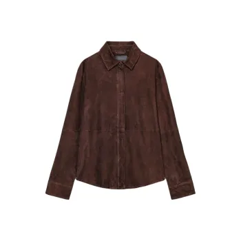 ZARA ZW Series Leather Jacket Women's Brown