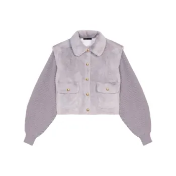 Maje Dual material Faux fur Jacket