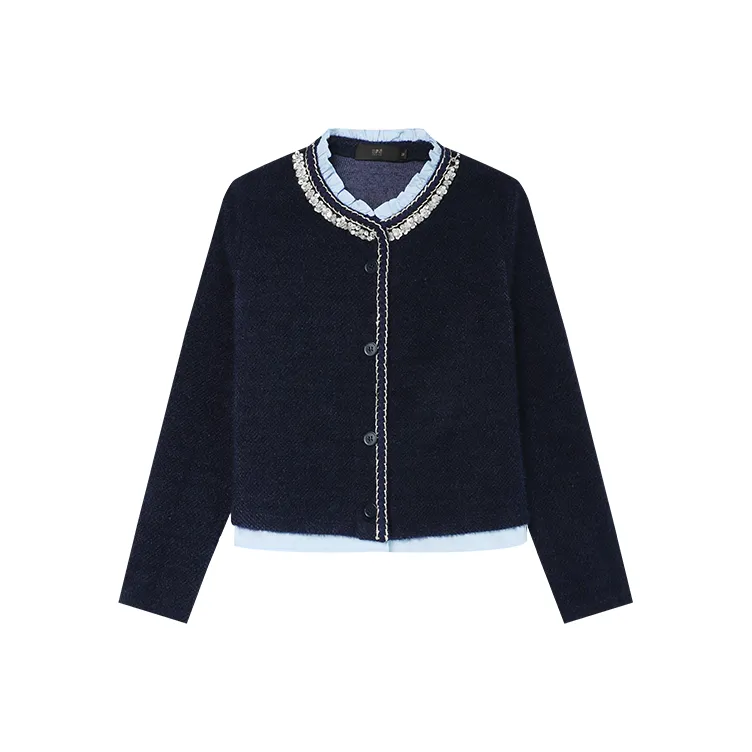 LOUISY AO Cropped Coats Women's Navy Blue-0