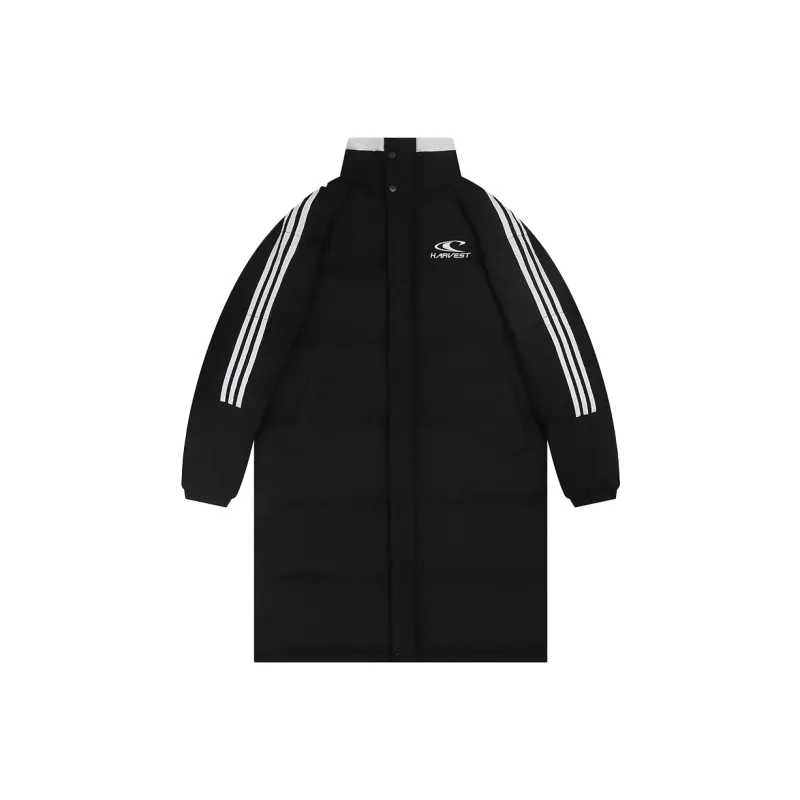PAZZO Fashion Loose Fit Versatile Stripes Long Puffer Jacket Unisex-0