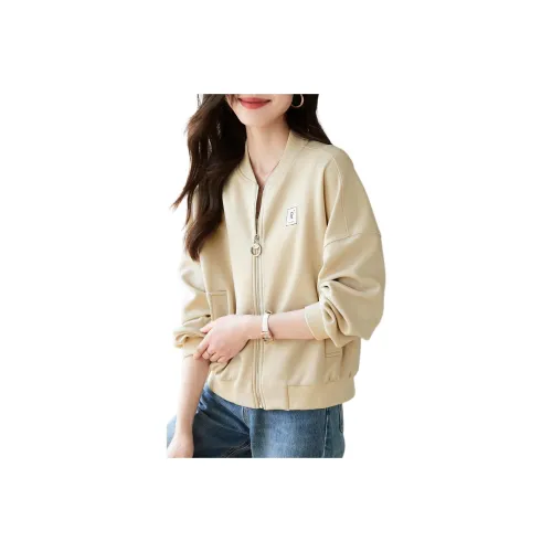 Mo Han Yi Mei Baseball Jacket Women's Ecru