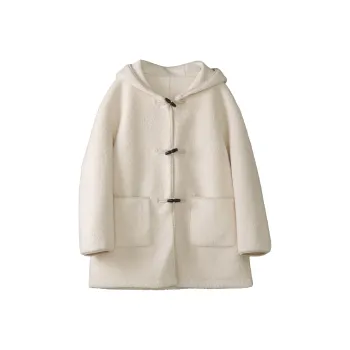 Fstudio Korean Style Laid Back Comfort Hooded Coat Women's White