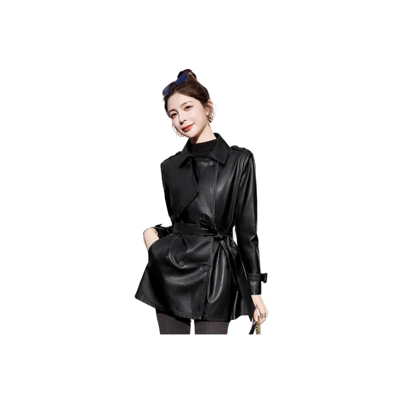Yi Mengyuan Leather Jacket Women's-0
