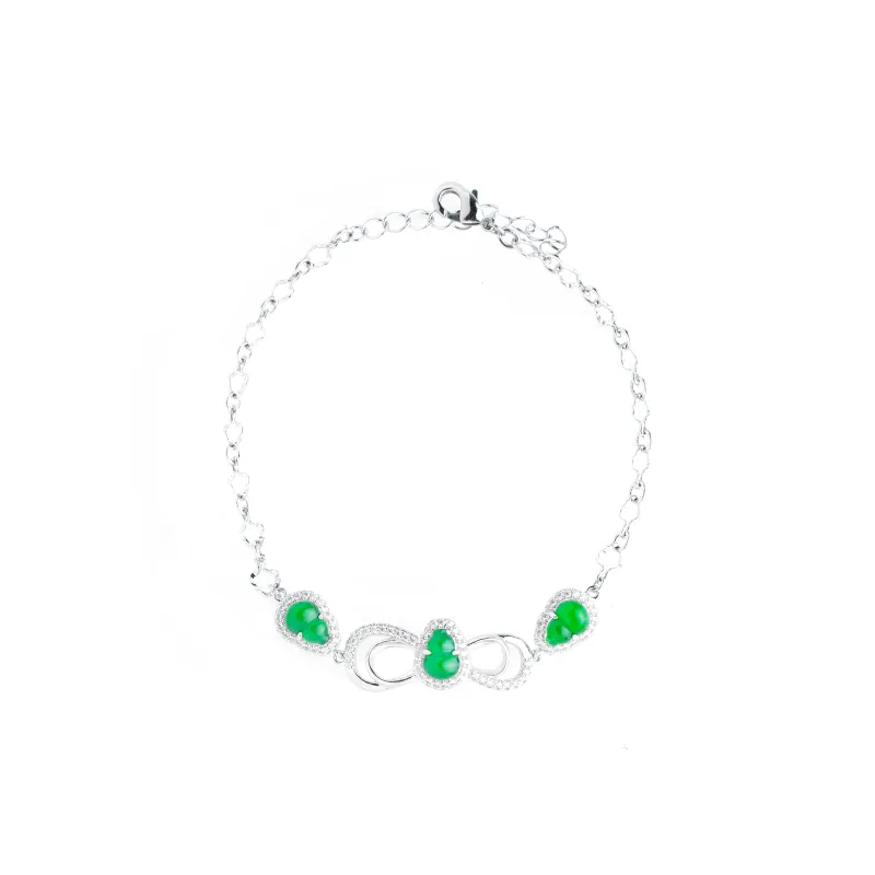 Clear Snow Ice Glutinous Jadeite Bracelets Unisex-0