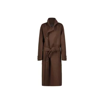 Lemaire Wrap Coat 'Brown Chine'