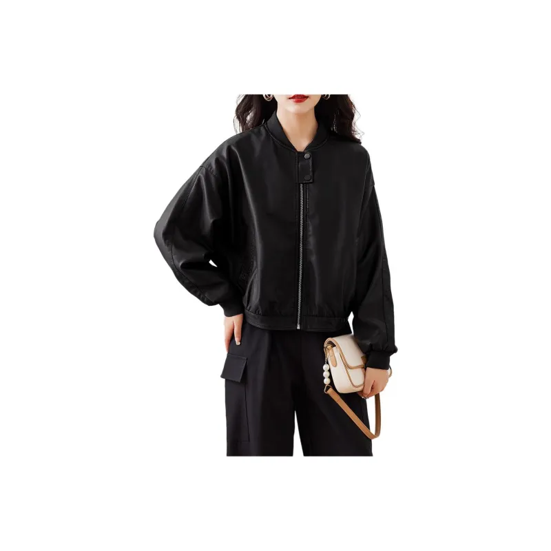 Yi Mengyuan Leather Jacket Women's-3
