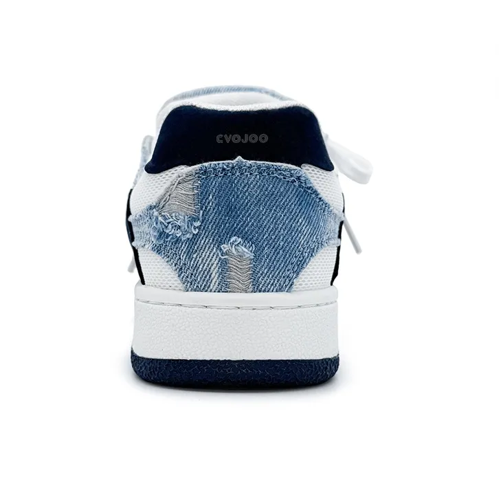 CVOJOO Puffy Shoes Anti Slip Wear Resistant Low Top Skateboard Shoes Unisex Light Blue-3
