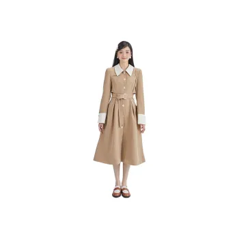 DEAR DEER PUFF Trench Coat Women's Coffee