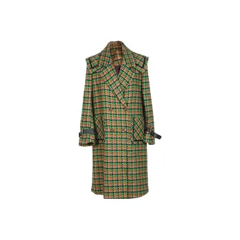 E.BECKY Coats Women's Green Flower
